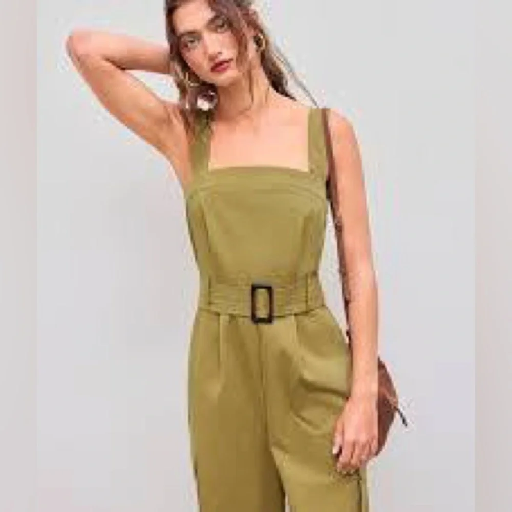 NWT Cider Cotton Mid Rise Utility Jumpsuit with Belted Waist L - Picture 2 of 12
